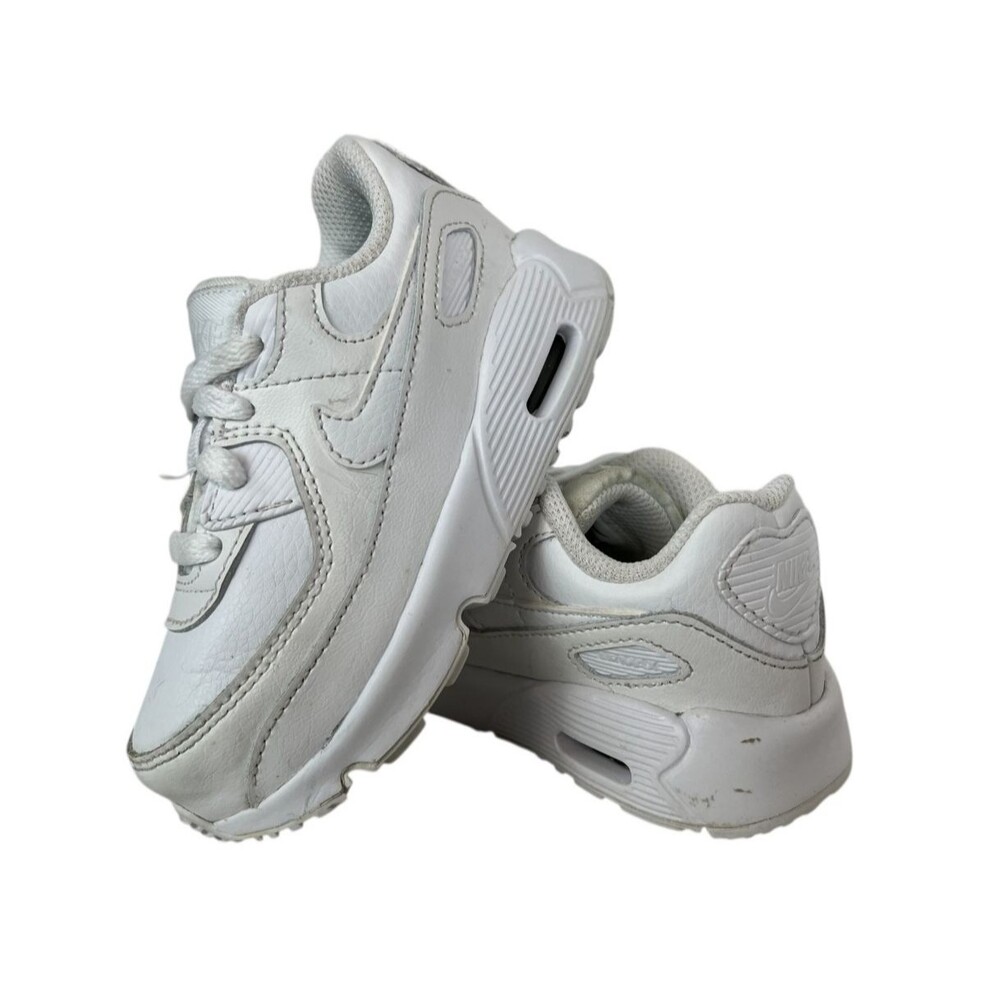 Nike Air Max 90 Triple White Toddler Shoes  Size 7c  Athletic Sneaker